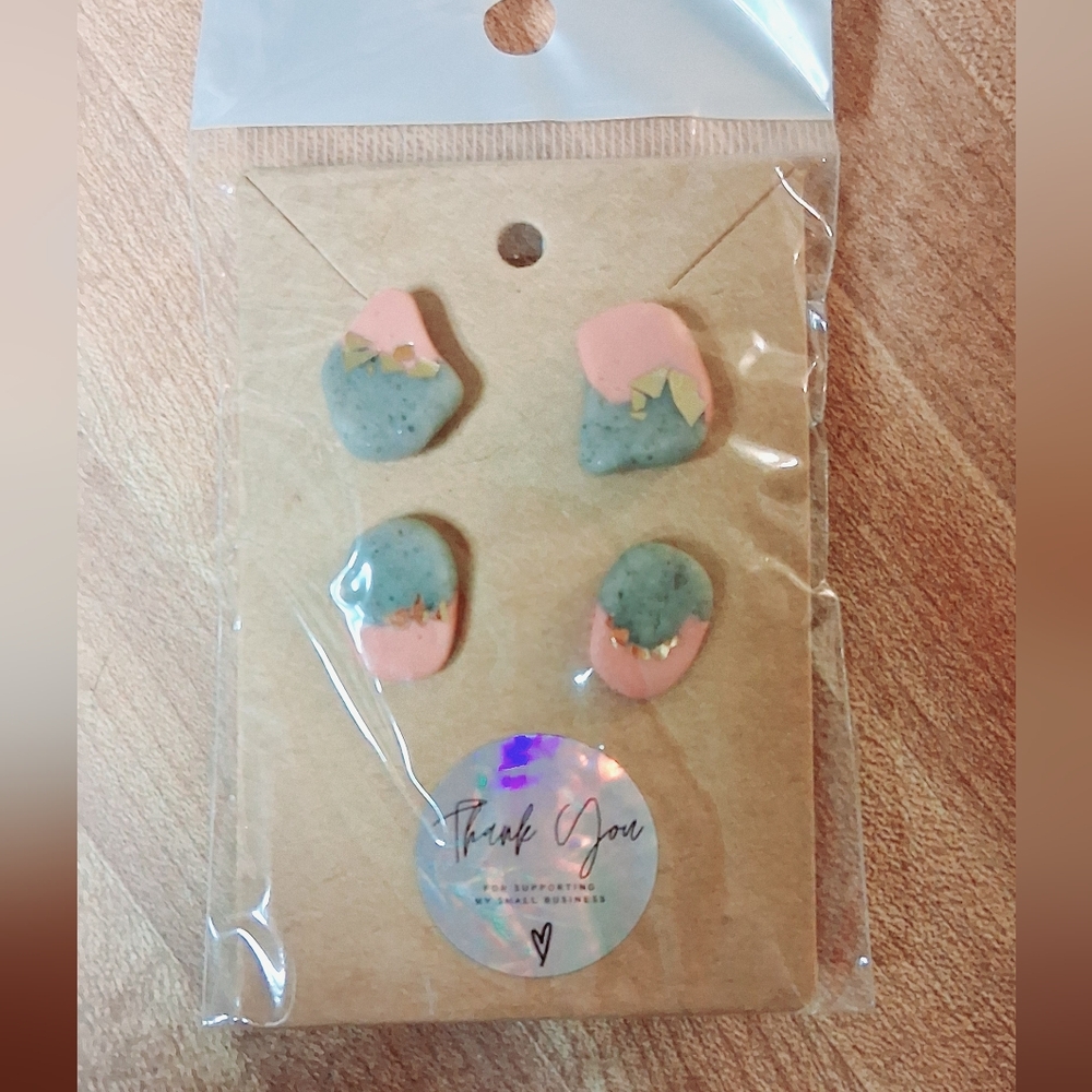 Pink and Gray Handmade Earrings